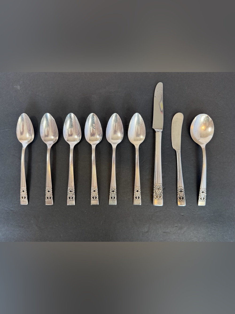 Oneida Community CORONATION Silver Plate 1936 Silverware Flatware Craft Lot 9 Pc